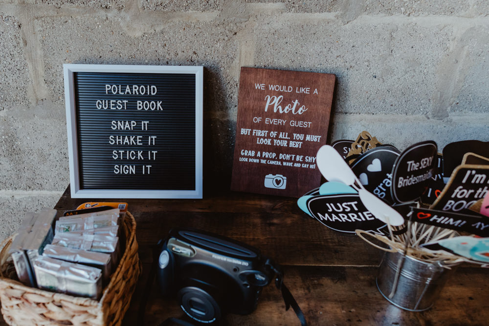 Polaroid Guest Book Barns Lodge Farm Wedding Stevie Jay Photography