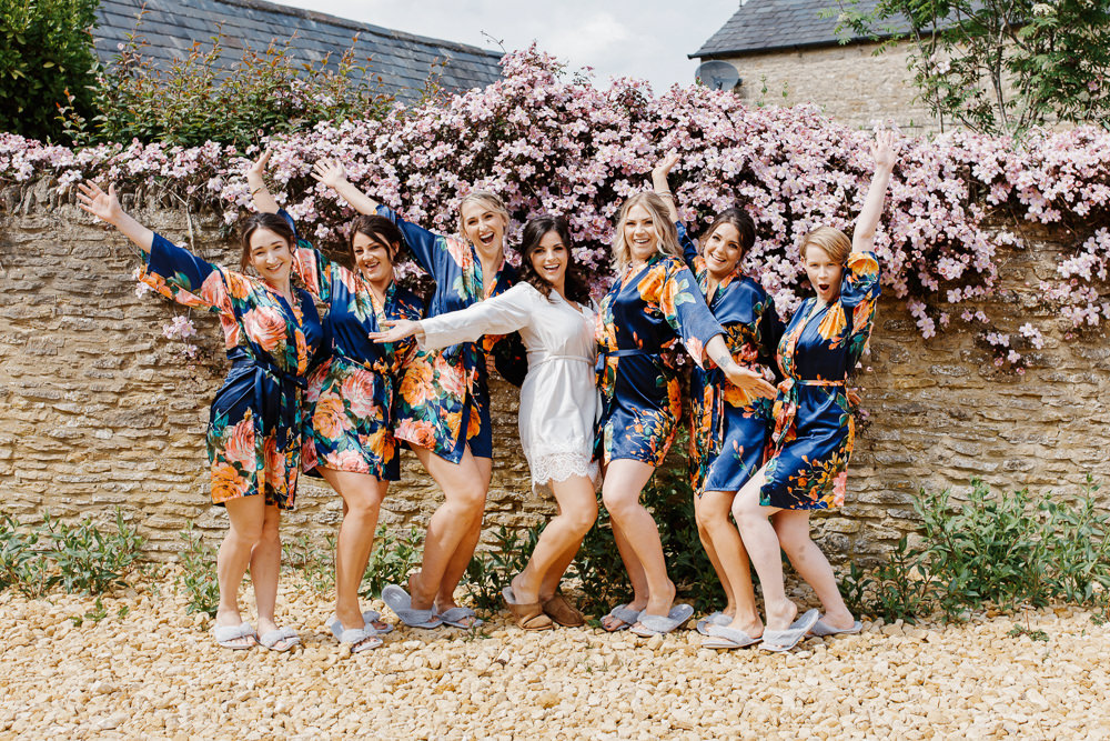 Bride Bridesmaids Dressing Gowns Robes Cotswolds Marquee Wedding Jessy Papasavva Photography