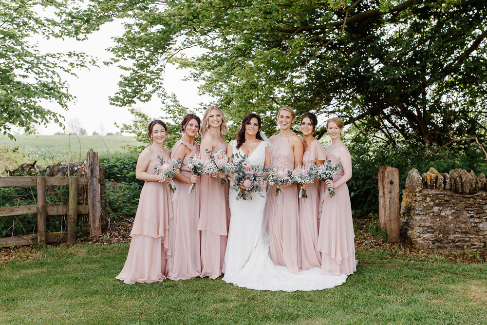 Bridesmaids Bridesmaid Dress Dresses Pink Cotswolds Marquee Wedding Jessy Papasavva Photography