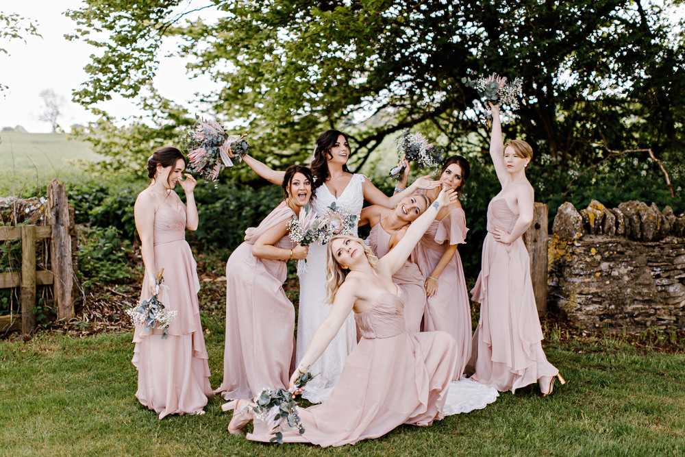 Bridesmaids Bridesmaid Dress Dresses Pink Cotswolds Marquee Wedding Jessy Papasavva Photography