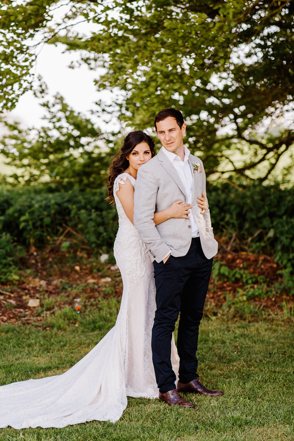 Groom Groomsmen Grey Jacket Black Chinos Cotswolds Marquee Wedding Jessy Papasavva Photography