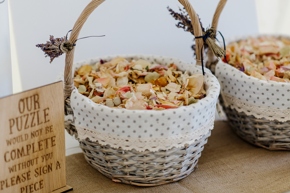 Confetti Petal Basket Cotswolds Marquee Wedding Jessy Papasavva Photography