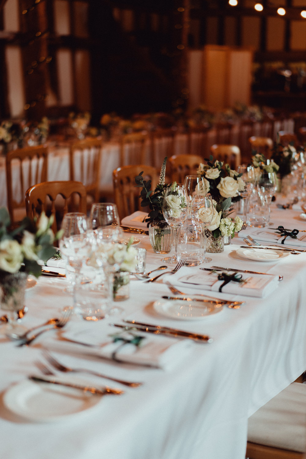 Long Tables Decor Flowers Countryside Barn Wedding Emily & Steve Photography