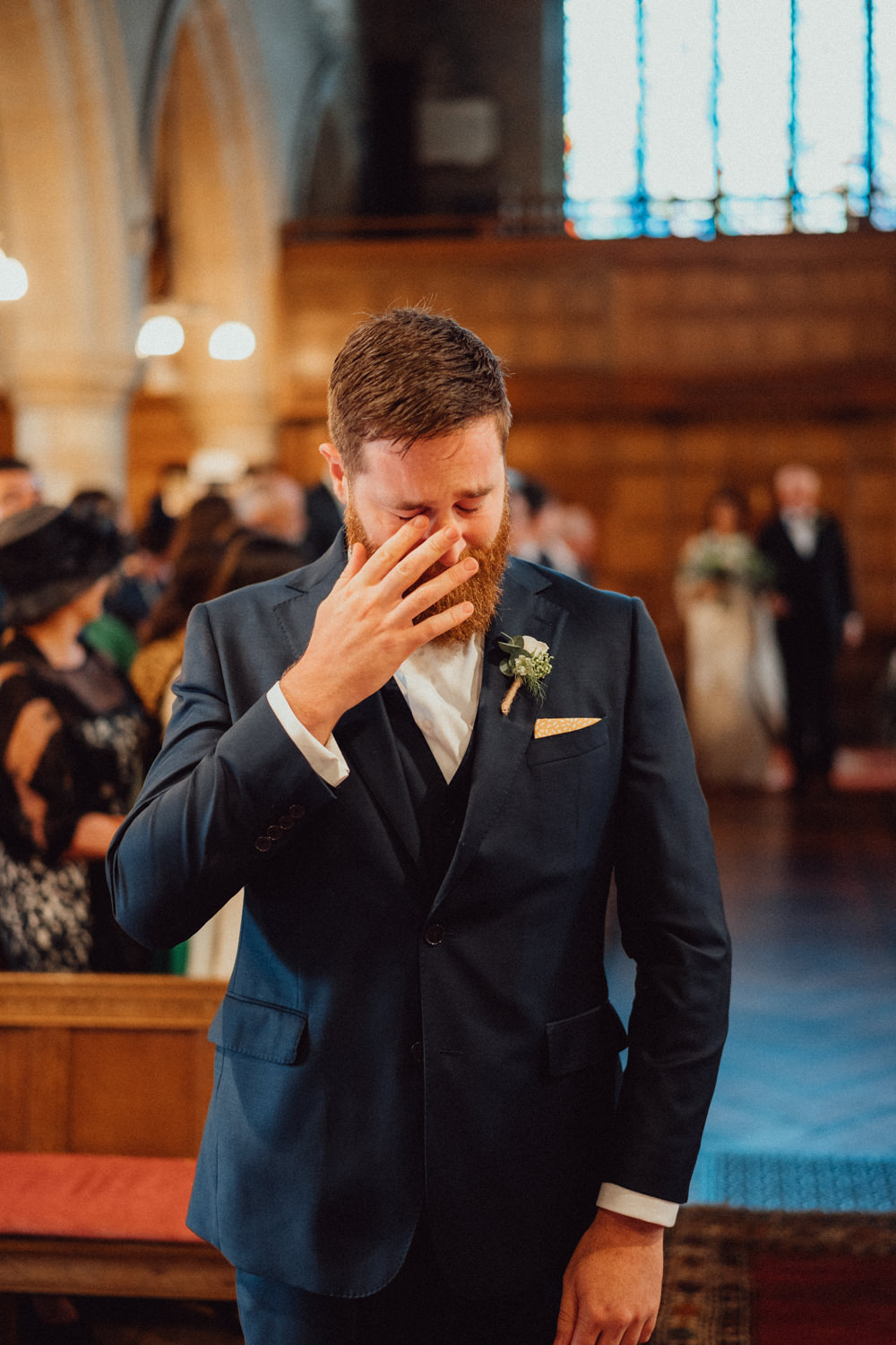 Groom Suit Blue Bow Tie Countryside Barn Wedding Emily & Steve Photography