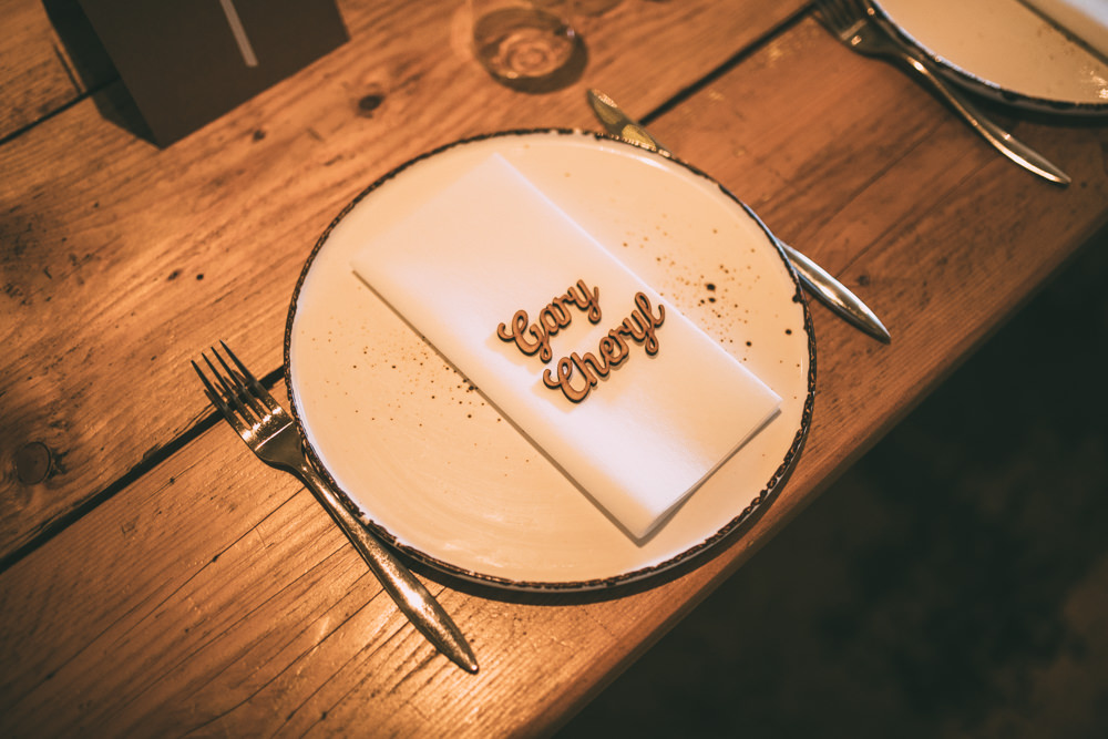 Laser Cut Place Name Dalduff Farm Wedding Northern Aye Photography