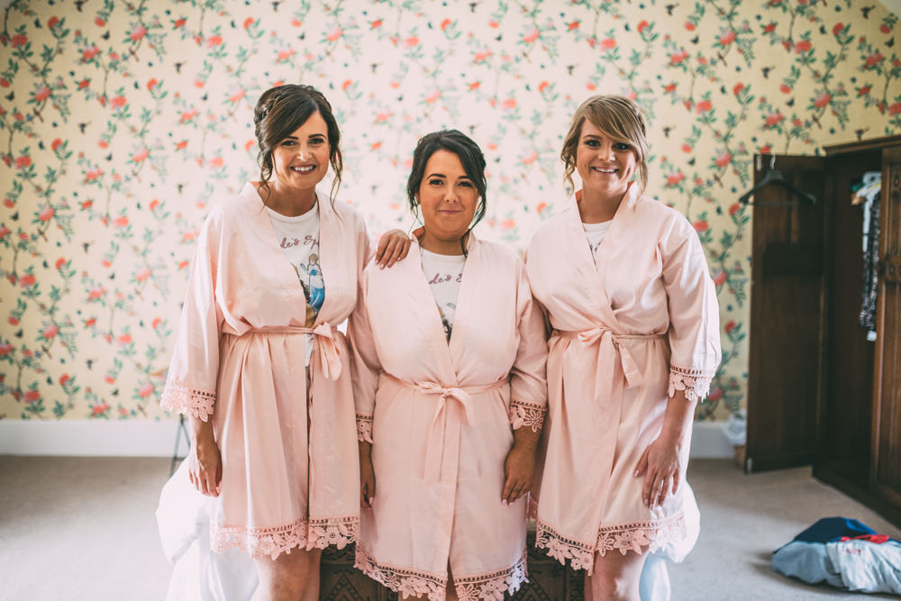 Bride Bridesmaids Dressing Gowns Robes Dalduff Farm Wedding Northern Aye Photography
