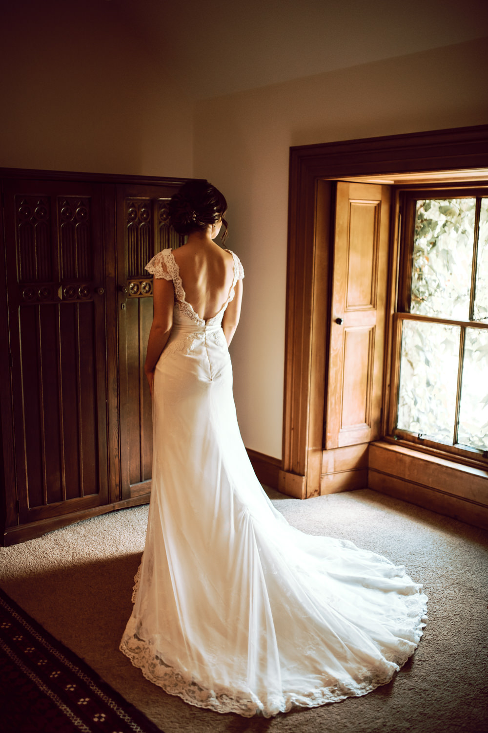 Dress Gown Bride Bridal Train Lusan Mandongus Lace Dalduff Farm Wedding Northern Aye Photography