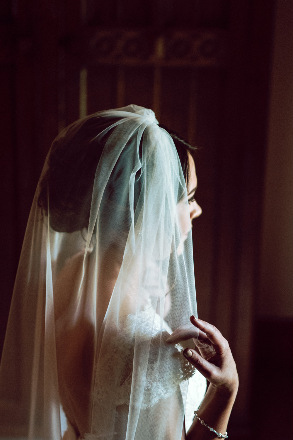 Bride Bridal Veil Dalduff Farm Wedding Northern Aye Photography
