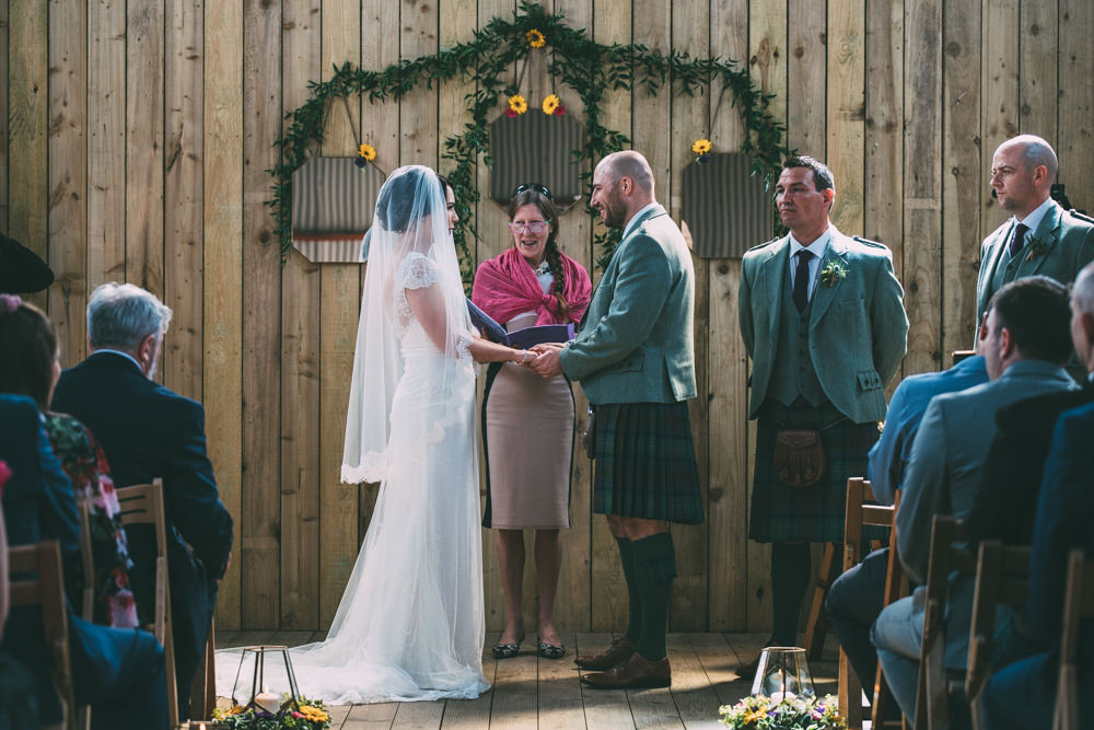 Aisle Ceremony Backdrop Greenery Foliage Arch Dalduff Farm Wedding Northern Aye Photography