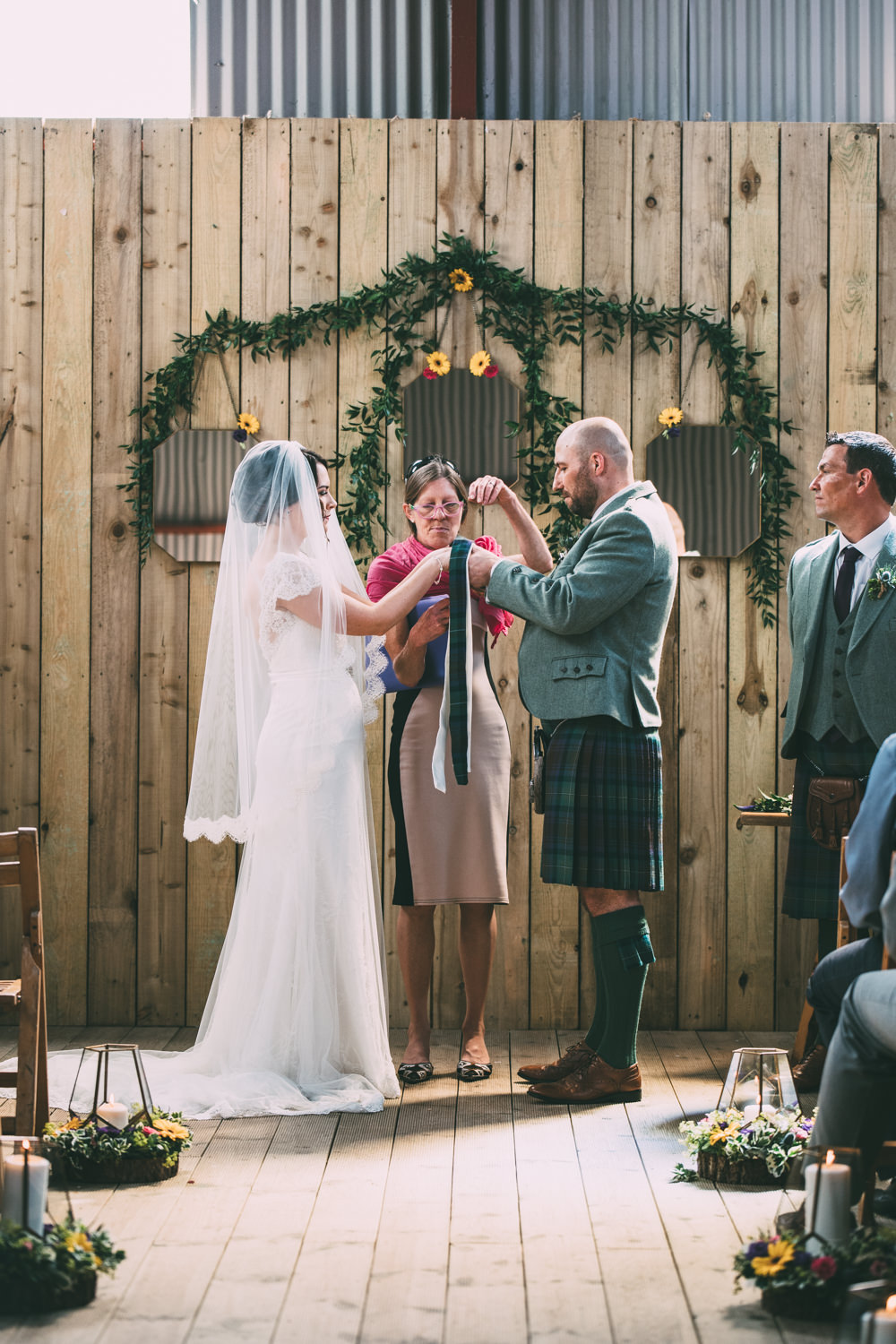Aisle Ceremony Backdrop Greenery Foliage Arch Dalduff Farm Wedding Northern Aye Photography