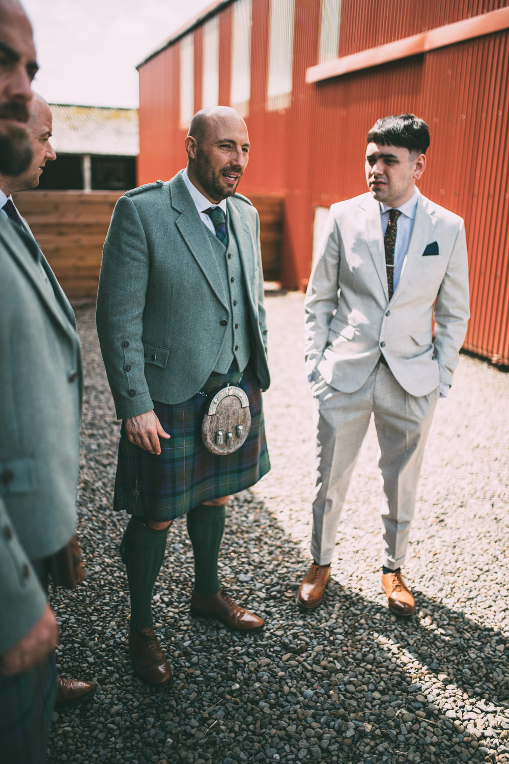 Groom Groomsmen Kilt Dalduff Farm Wedding Northern Aye Photography
