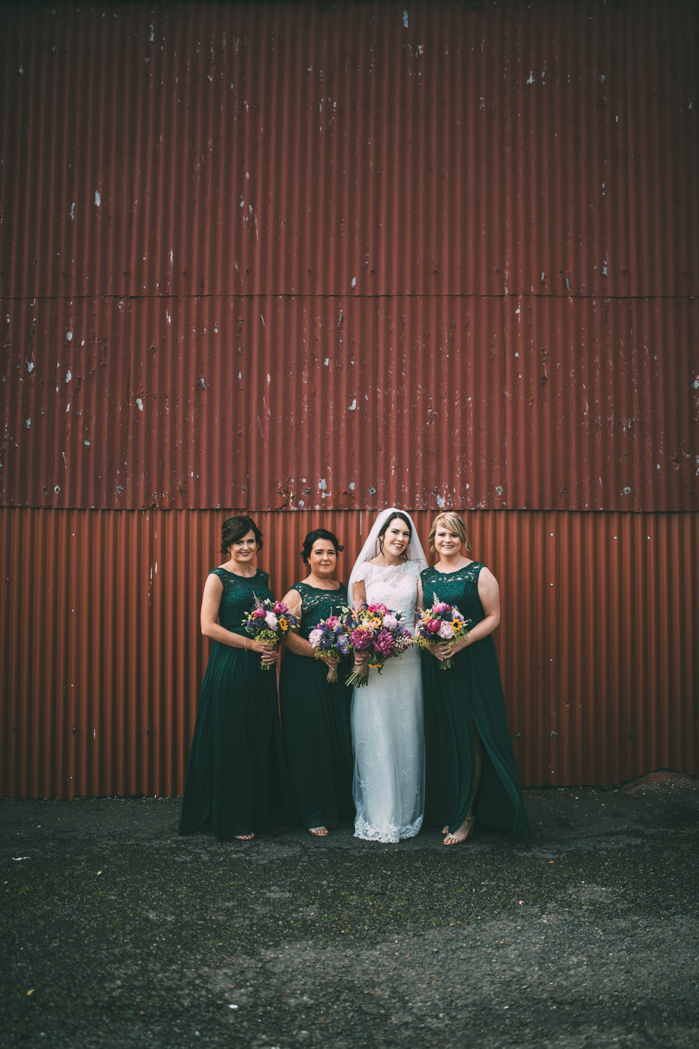 Bridesmaids Bridesmaid Dress Dresses Emerald Green Dalduff Farm Wedding Northern Aye Photography