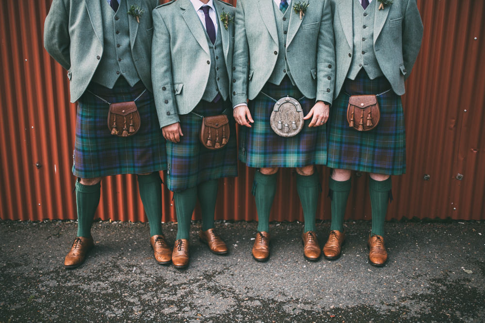 Groom Groomsmen Kilt Dalduff Farm Wedding Northern Aye Photography