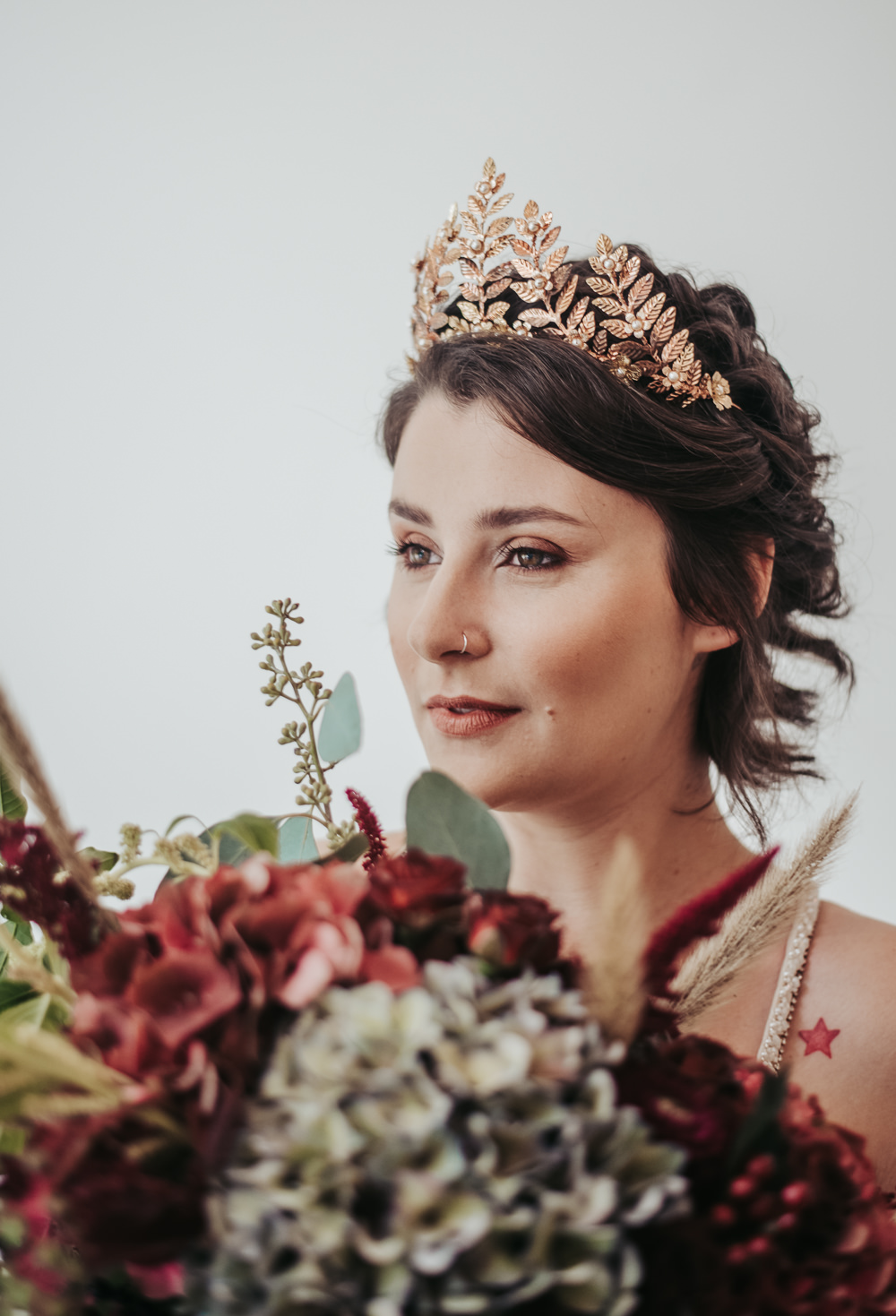 Bride Bridal Crown Tiara Make Up Eco Friendly Wedding Inspiration Sarah Jayne Photography