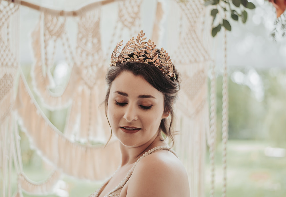 Bride Bridal Crown Tiara Make Up Eco Friendly Wedding Inspiration Sarah Jayne Photography