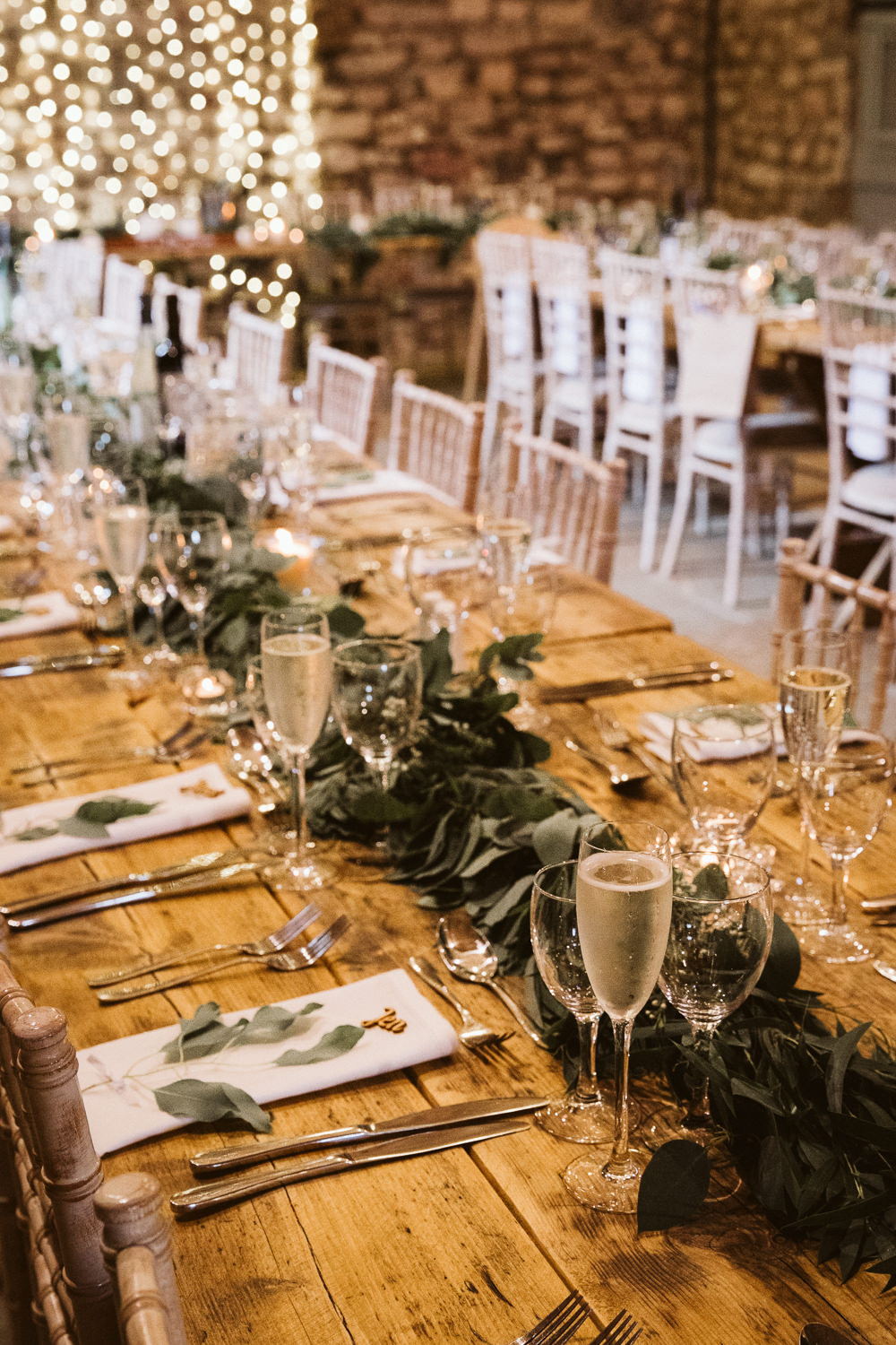 Long Table Greenery Foliage Garland Runner Eden Barn Wedding Margarita Hope Photography