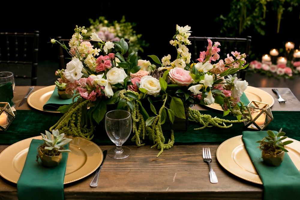 Table Centrepiece Flowers Pink Oversized Large Peony Peonies Rose Foliage Greenery Floral Minneapolis Wedding Jeannine Marie Photography