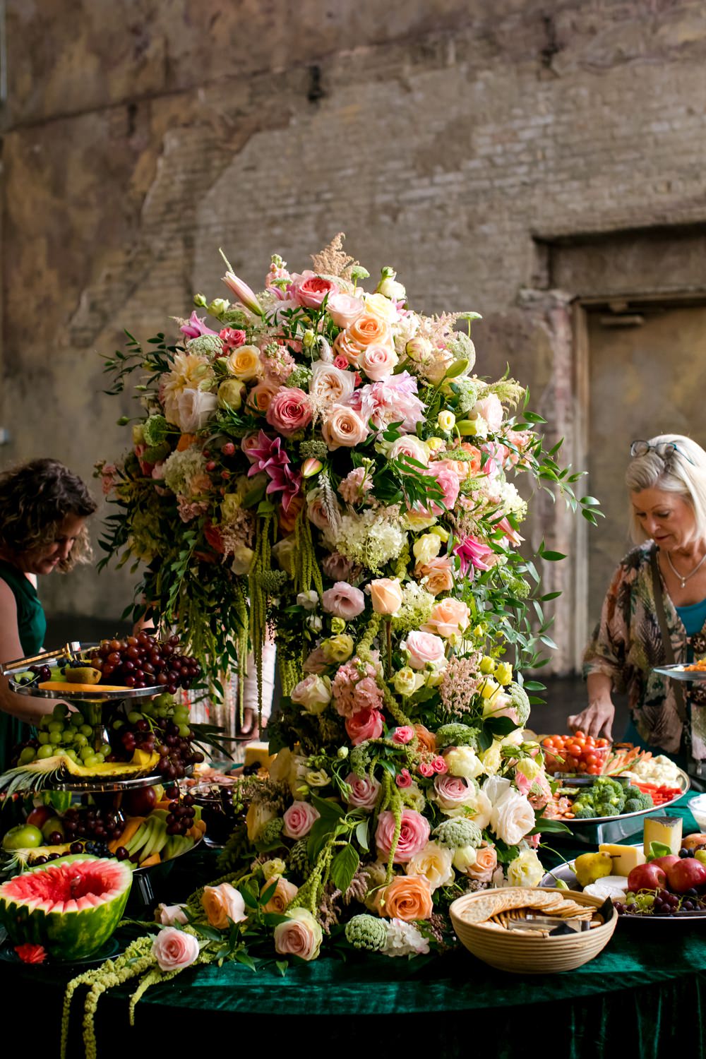 Tall Centrepiece Flowers Pink Oversized Large Peony Peonies Rose Foliage Greenery Floral Minneapolis Wedding Jeannine Marie Photography