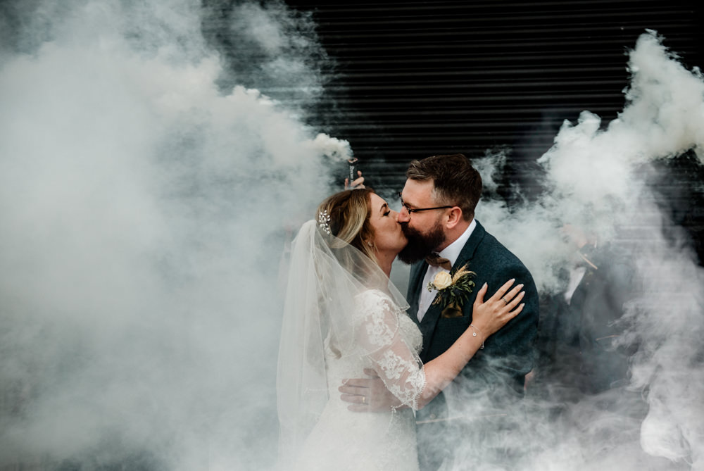 Fun Barn Wedding Kazooieloki Photography Smoke Bomb Photo Portrait Photographs