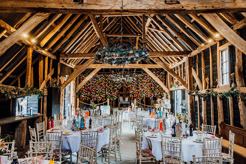 Origami Backdrop Papercranes Barn Hookhouse Farm Wedding Anna Pumer Photography
