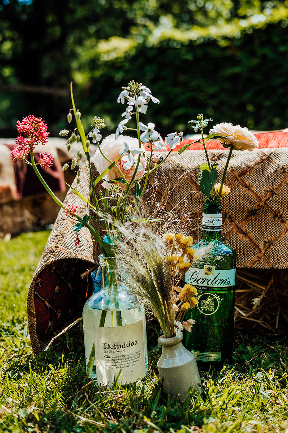 Flowers Bottles Decor Hookhouse Farm Wedding Anna Pumer Photography