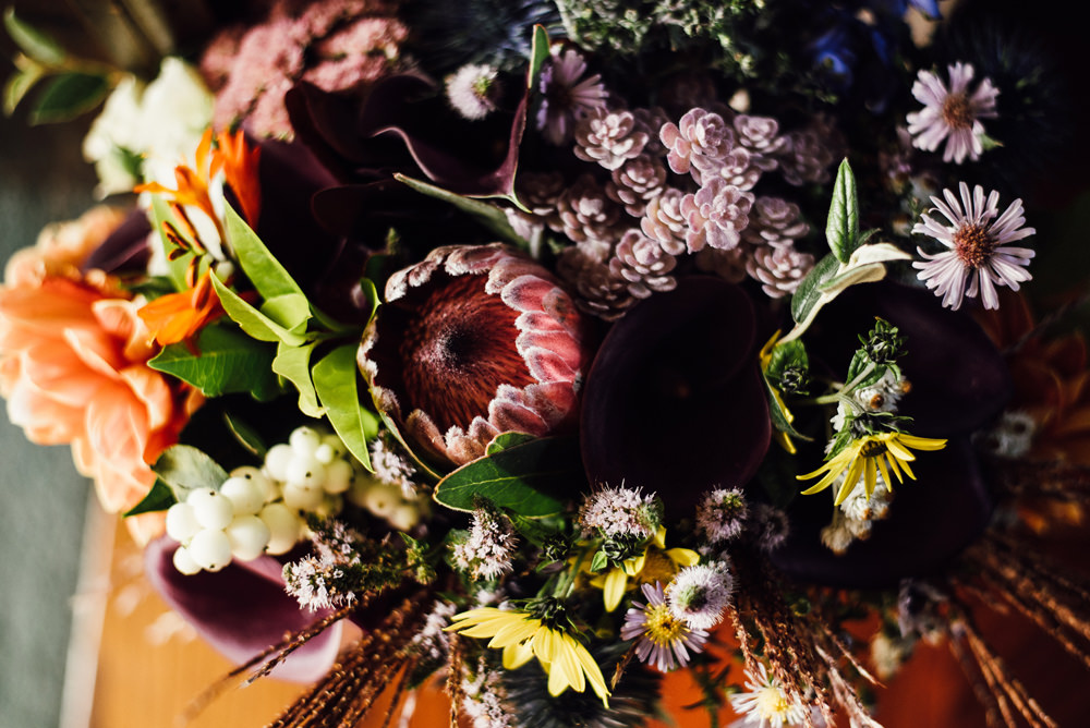 Bouquet Flowers Bride Bridal Protea Longton Wood Wedding Alex Tenters Photography