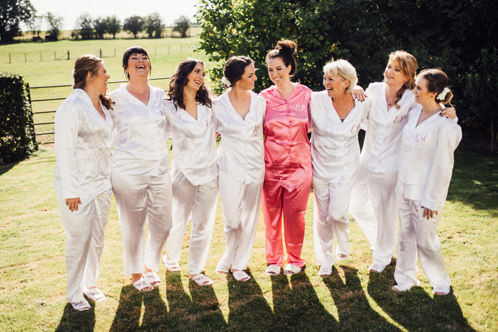 Bride Bridal Bridesmaids Pyjamas PJs Longton Wood Wedding Alex Tenters Photography