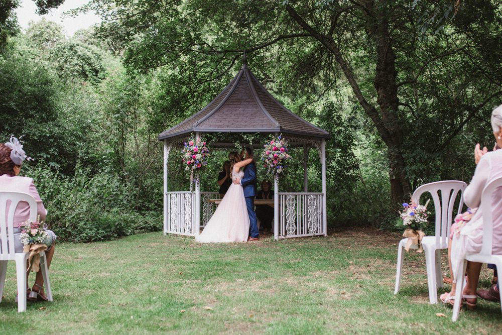 Outdoor Ceremony Gazebo Milling Barn Wedding Hertfordshire Emily Tyler Photography