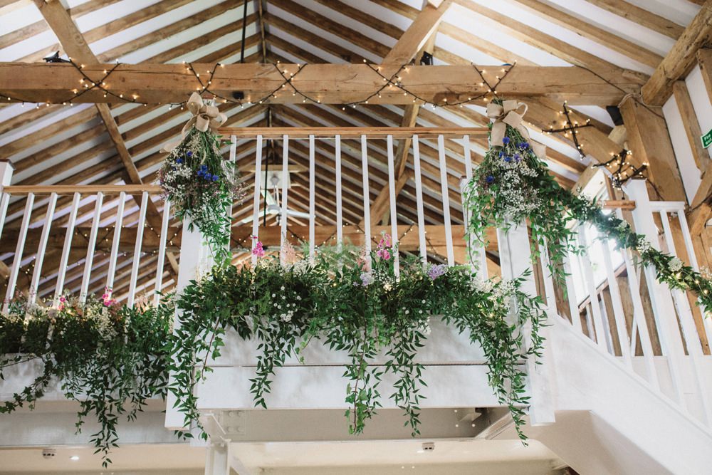 Greenery Foliage Staircase Milling Barn Wedding Hertfordshire Emily Tyler Photography