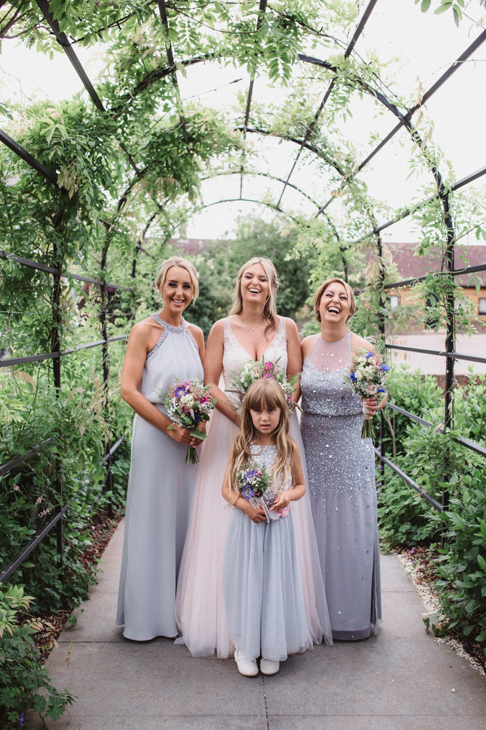 Bridesmaids Bridesmaid Dress Dresses Grey Milling Barn Wedding Hertfordshire Emily Tyler Photography