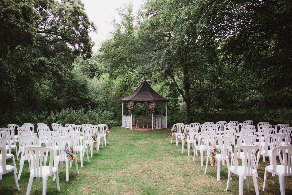 Outdoor Ceremony Gazebo Milling Barn Wedding Hertfordshire Emily Tyler Photography