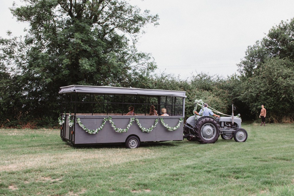 Tractor Trailer Transport Milling Barn Wedding Hertfordshire Emily Tyler Photography