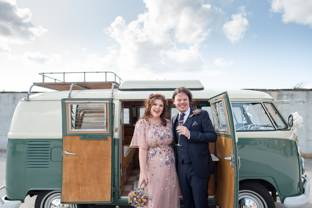 VW Campervan Transport Northern Monk Brewery Wedding Lisa Howard Photography