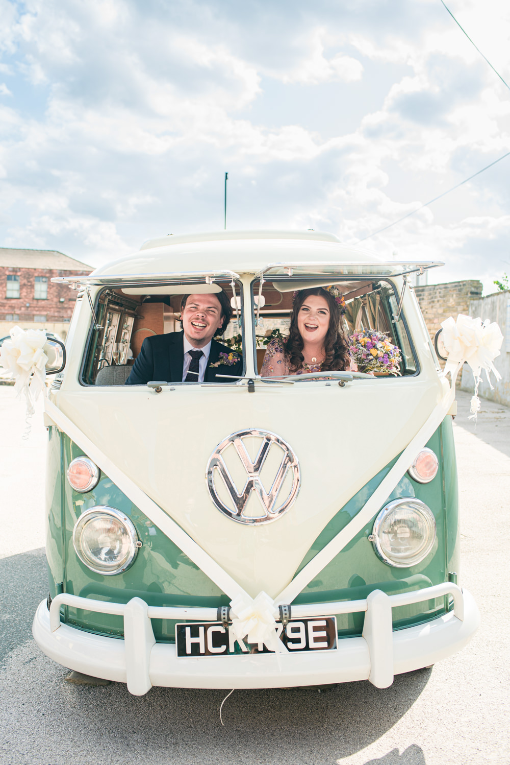 VW Campervan Transport Northern Monk Brewery Wedding Lisa Howard Photography