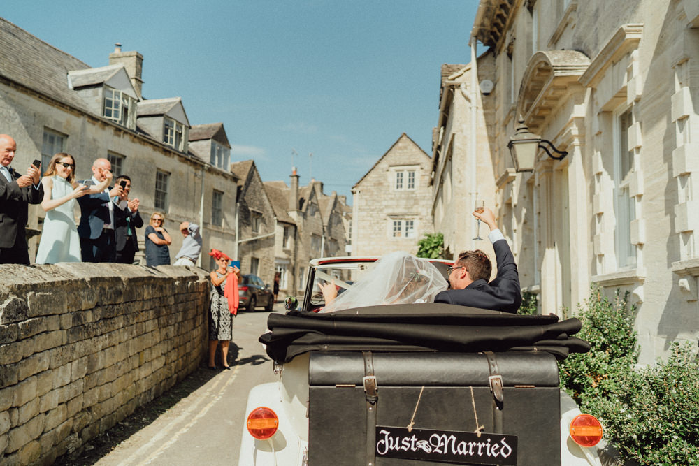 Classic Car Transport Priors Court Barn Wedding Emily & Steve Photography