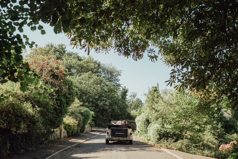 Classic Car Transport Priors Court Barn Wedding Emily & Steve Photography