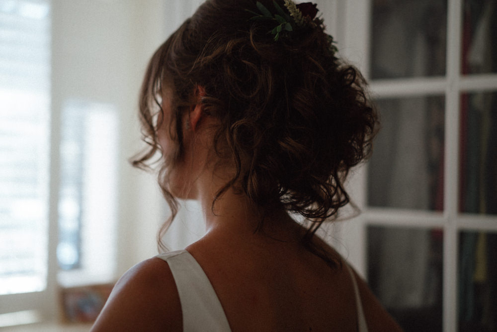 Bride Bridal Hair Style Up Do Priors Court Barn Wedding Emily & Steve Photography