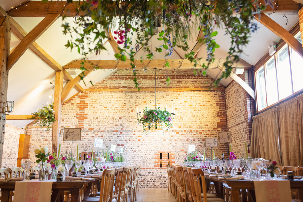 Barn Reception Greenery Foliage Bunting Long Tables Flowers Table Runners Rustic Tipi Wedding Cotton Candy Weddings