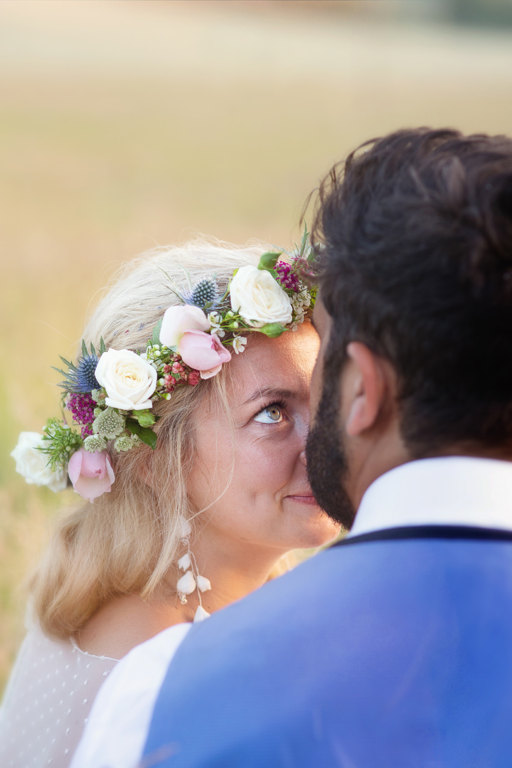 Bride Bridal Hair Waves Curls Half Up Half Down Flowers Flower Crown Rustic Tipi Wedding Cotton Candy Weddings