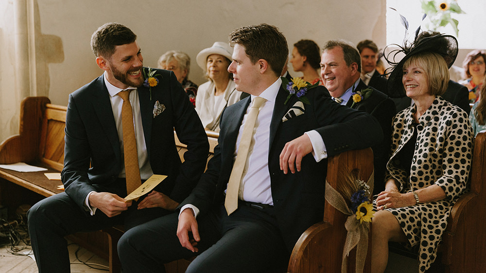 Groom Suit Yellow Tie Groomsmen Sunflowers Wedding Chris Bradshaw Photography