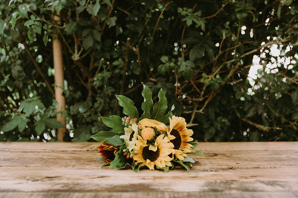 Bouquet Flowers Bride Bridal Yellow Sunflowers Wedding Chris Bradshaw Photography