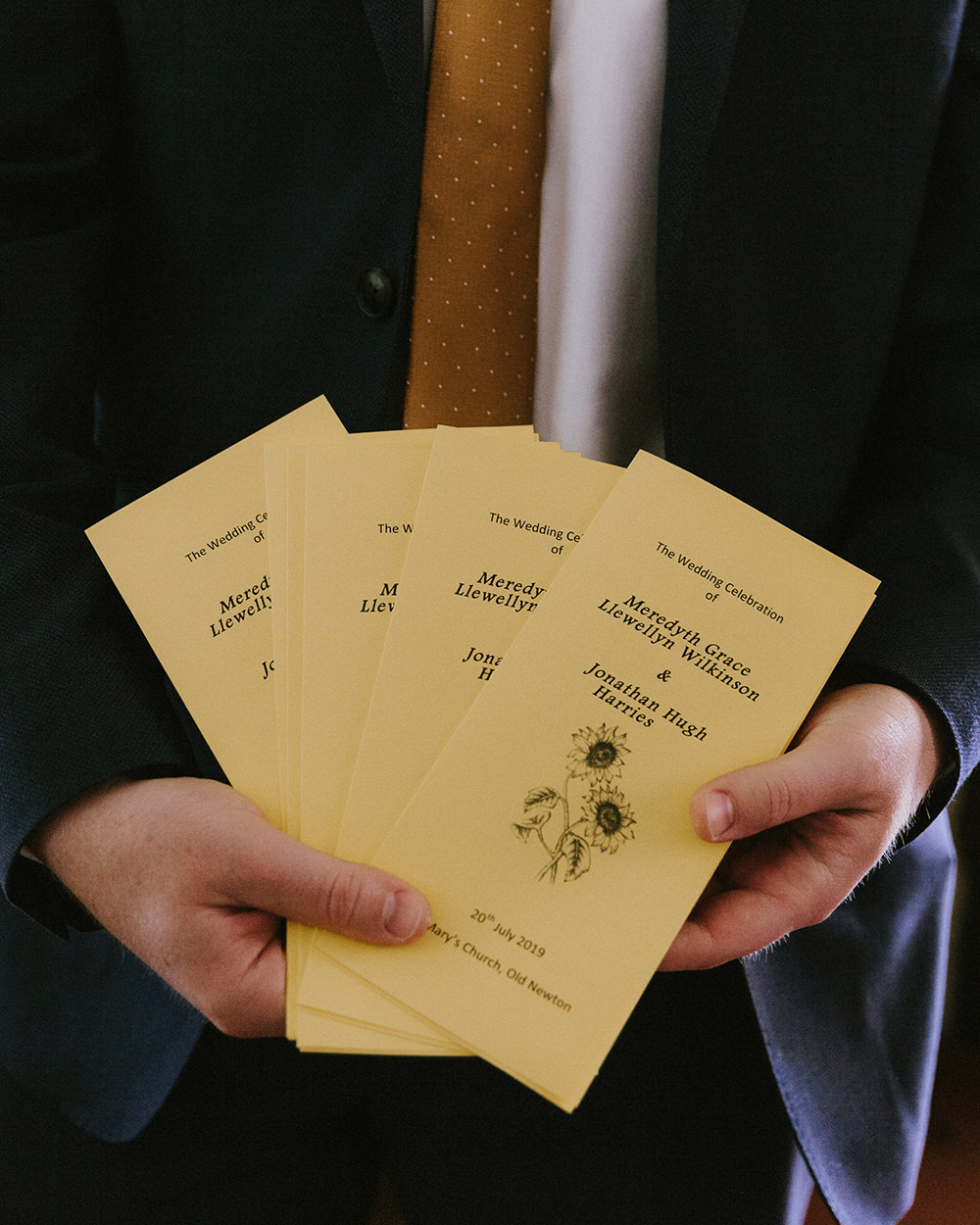 Order of Service Booklet Sunflowers Wedding Chris Bradshaw Photography