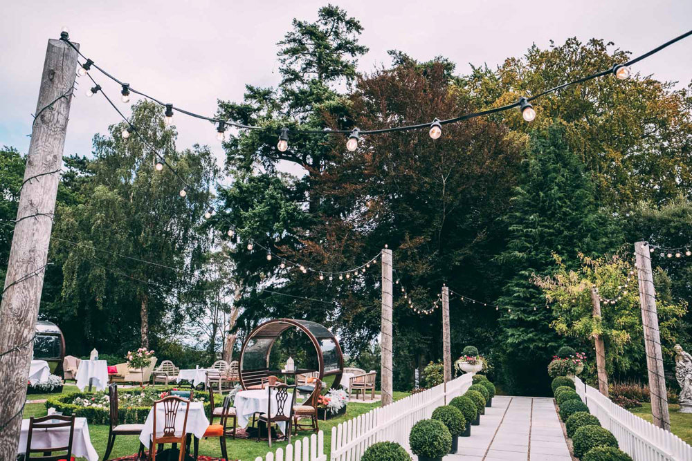 Festoon Lights Lighting Tinakilly Country House Wedding Conor Brennan Photography