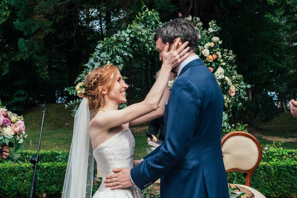 Outdoor Ceremony Garden Flower Arch Backdrop Aisle Tinakilly Country House Wedding Conor Brennan Photography