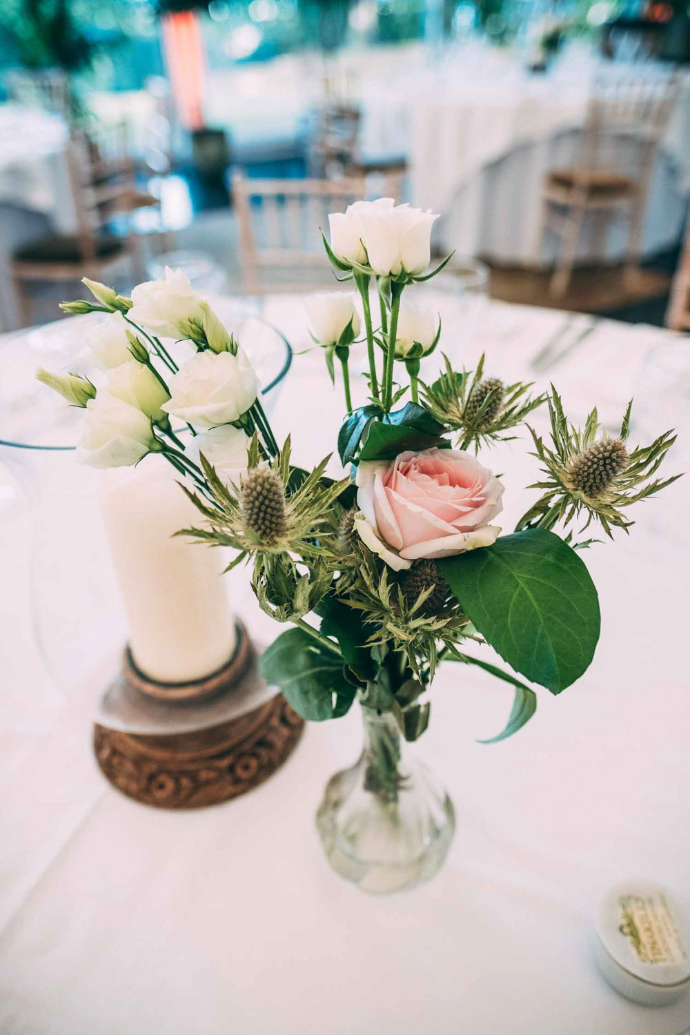 Table Flowers Centrepiece Rose Tinakilly Country House Wedding Conor Brennan Photography