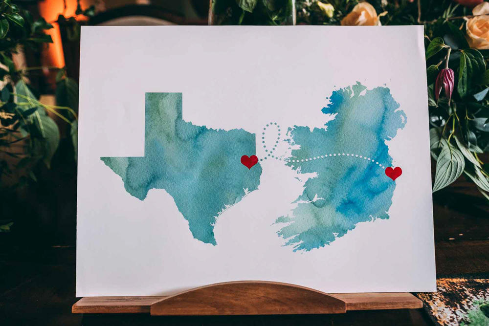 Guest Book Map Print Travel Tinakilly Country House Wedding Conor Brennan Photography