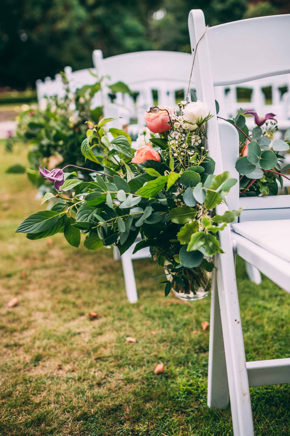 Chair Flowers Pew End Aisle Ceremony Tinakilly Country House Wedding Conor Brennan Photography