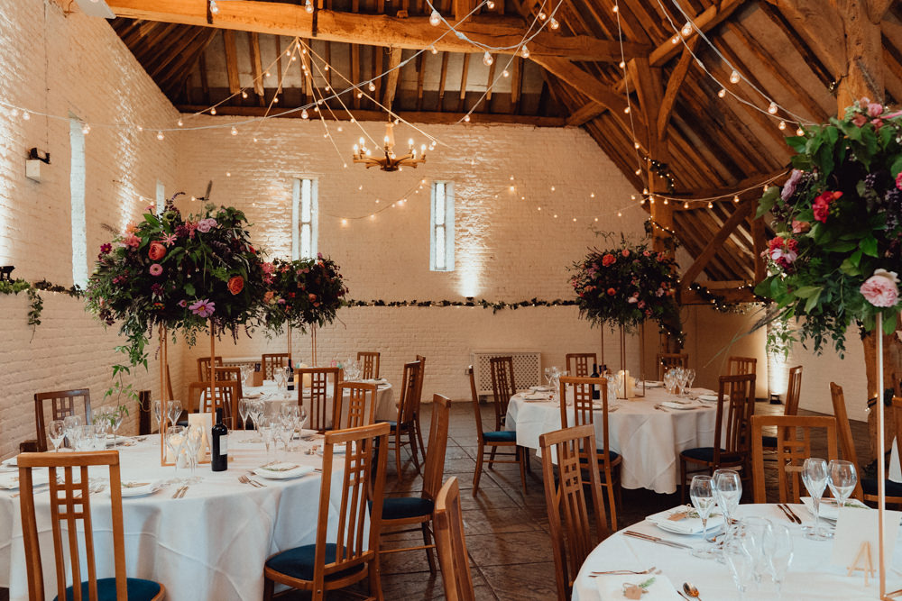 Barn Festoon Lights Lighting Ufton Court Wedding Emily & Steve Photography