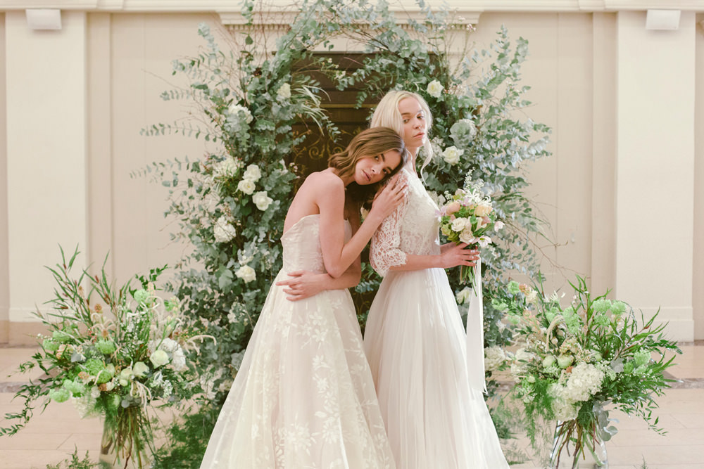 Flower Arch Backdrop Aisle Ceremony Flowers Greenery Foliage Blush Rose Whimsical Elegant Wedding Ideas Mandorla London