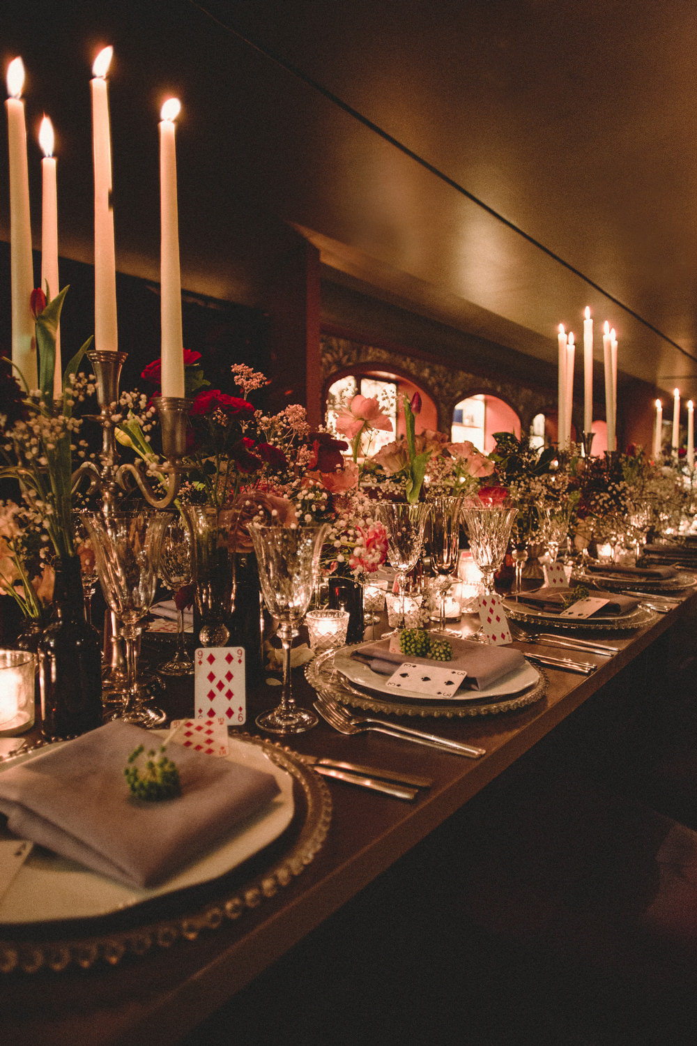 Table Tablescape Candles Candlestick Flowers Decor Whimsical Elegant Wedding Ideas Mandorla London